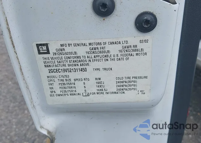 2GCEC19V521311450: 42187991