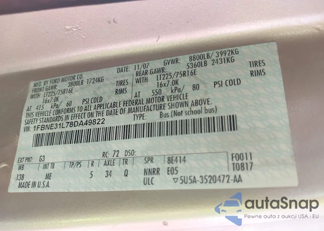 1FBNE31L78DA49822: 42188030