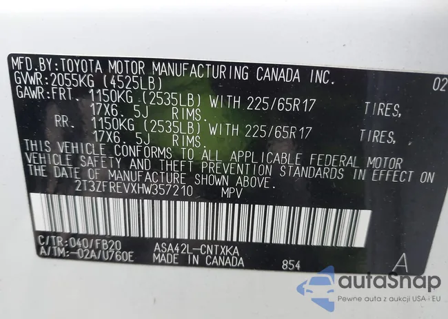 2T3ZFREVXHW357210: 42187356