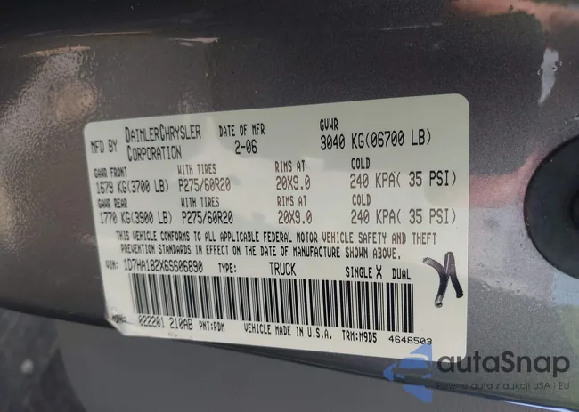 1D7HA182X6S606890: 42188442