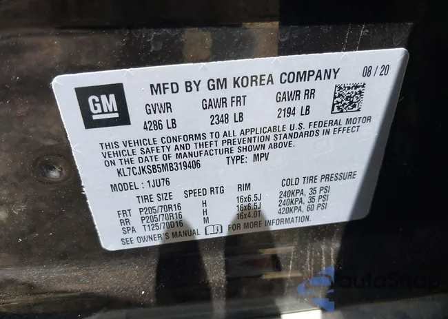 KL7CJKSB5MB319406: 42188560