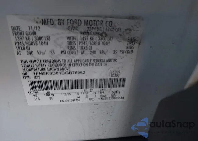 1FM5K8D81DGB76062: 42188786