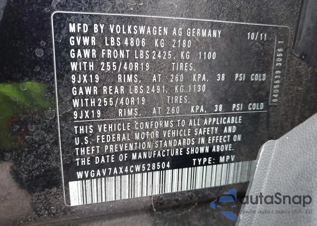 WVGAV7AX4CW528504: 42188800