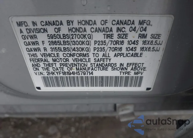 2HKYF18194H579714: 42188980