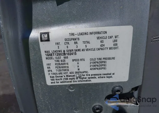 1G6ET129X2B102415: 42188183