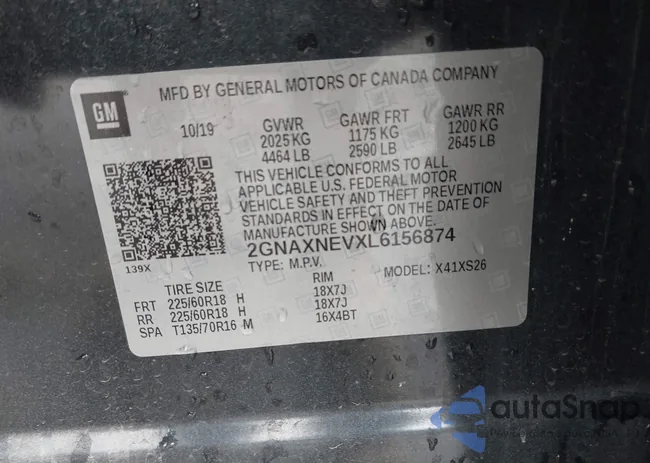 2GNAXNEVXL6156874: 42188340