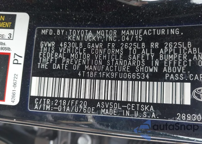 4T1BF1FK9FU066534: 42188355