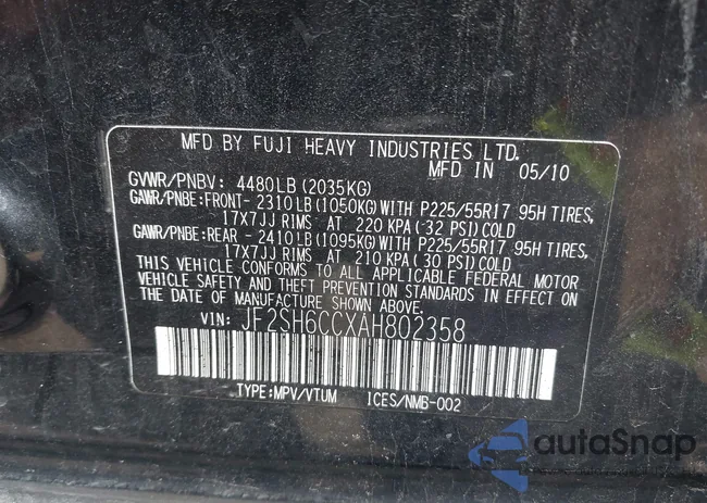 JF2SH6CCXAH802358: 42188401