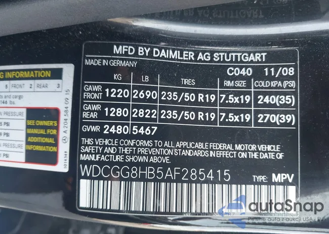 WDCGG8HB5AF285415: 42188423