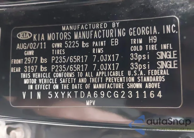 5XYKTDA69CG231164: 42189439