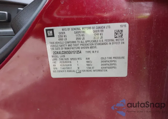 2GNALCEK5G6151254: 42189450