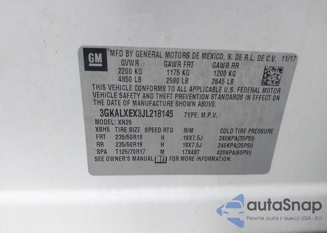 3GKALXEX3JL218145: 42189656