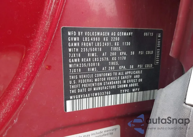 WVGBV3AX1EW033760: 42189688