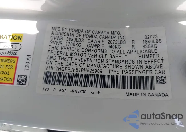 2HGFE2F51PH525909: 42189767