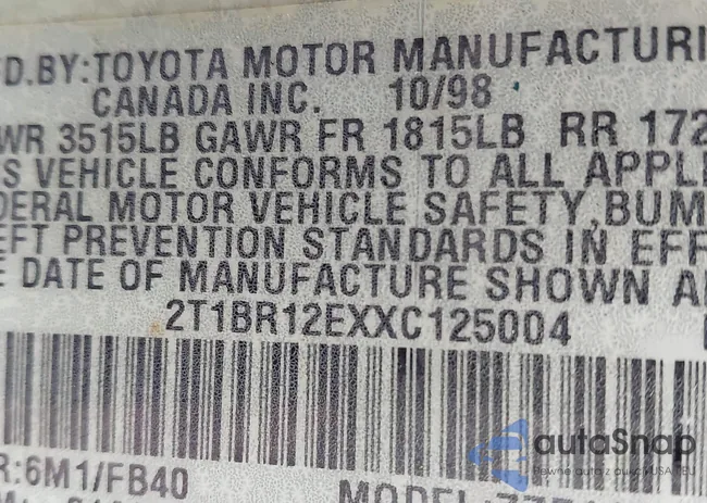 2T1BR12EXXC125004: 42189827