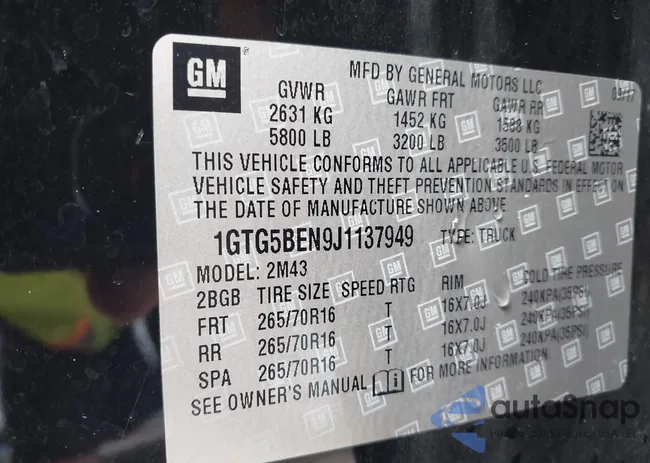 1GTG5BEN9J1137949: 42189911