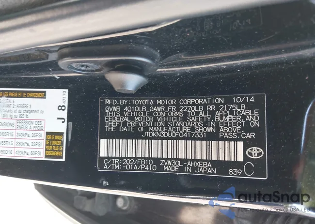 JTDKN3DU0F0417331: 42189981