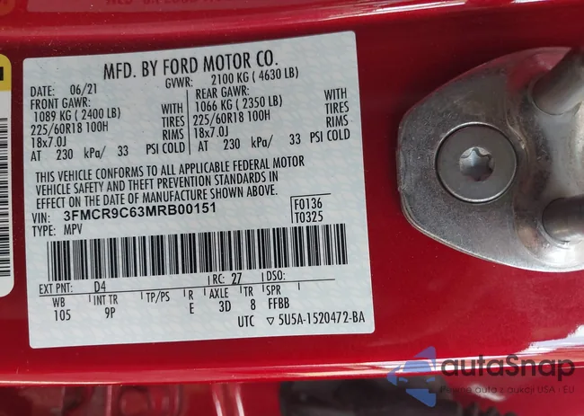 3FMCR9C63MRB00151: 42190024