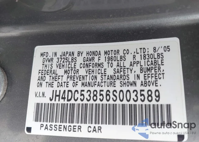 JH4DC53856S003589: 42189073