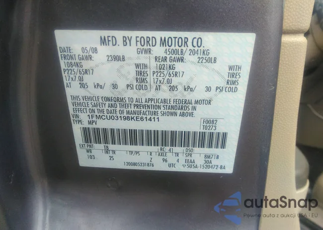 1FMCU03198KE61411: 42189078