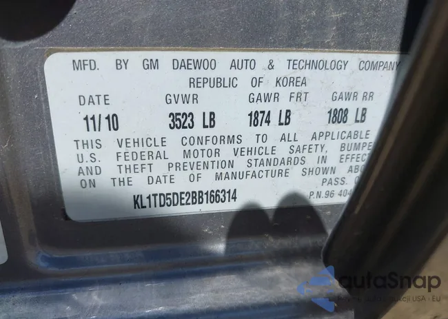 KL1TD5DE2BB166314: 42189240