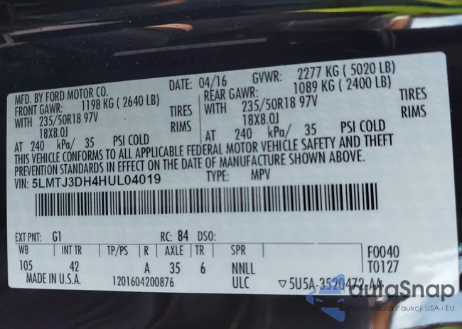 5LMTJ3DH4HUL04019: 42189249