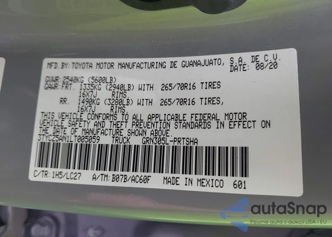 3TYCZ5AN1LT005059: 42189390