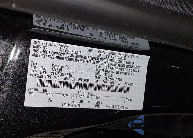 1FAHP3N23CL151871: 42189425