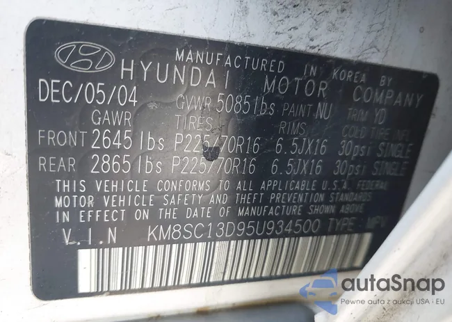 KM8SC13D95U934500: 42190484