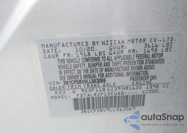 3N1CP5BV9LL563069: 42190584