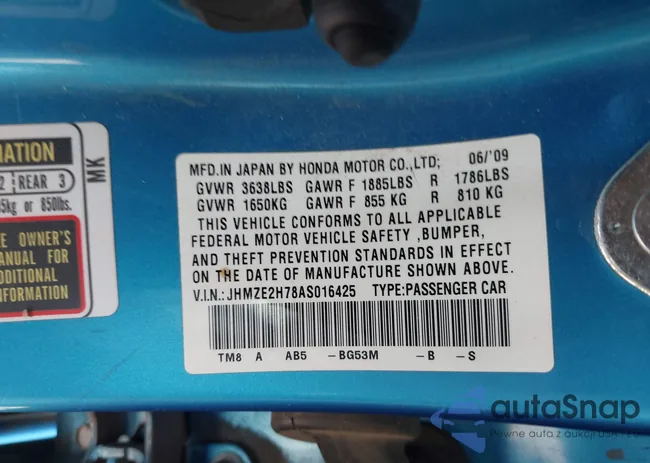 JHMZE2H78AS016425: 42190671