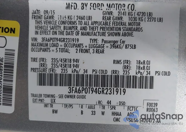 3FA6P0T94GR231919: 42190824