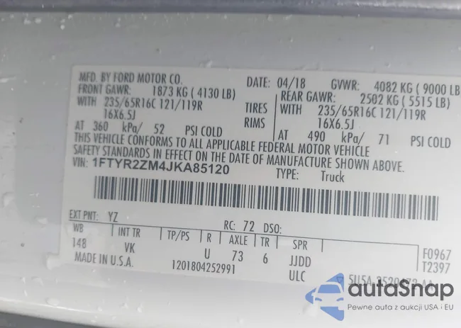 1FTYR2ZM4JKA85120: 42190858