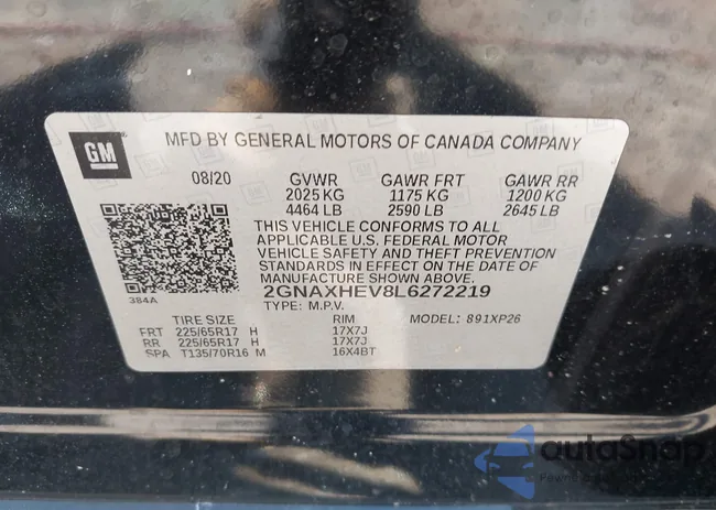 2GNAXHEV8L6272219: 42190880