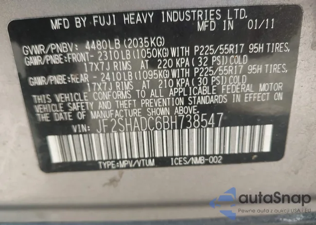 JF2SHADC6BH738547: 42190898