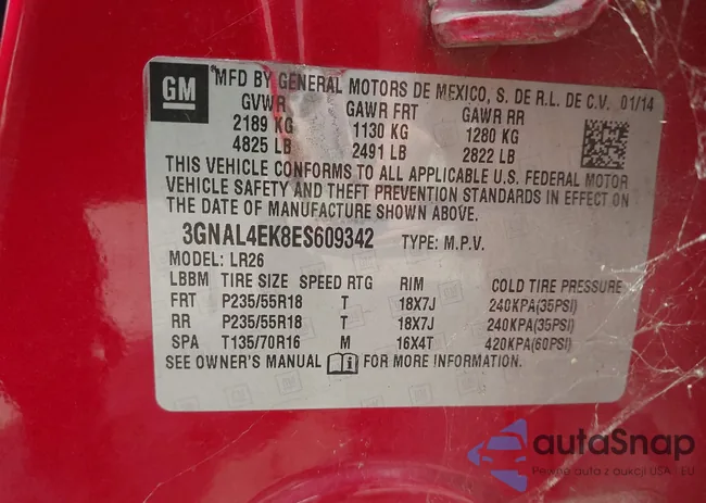 3GNAL4EK8ES609342: 42190213