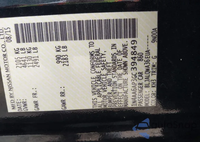 1N4AA6AP3GC394849: 42190289