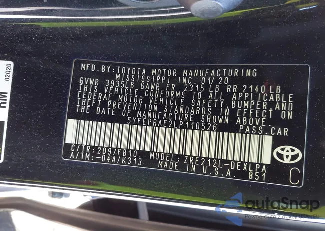 5YFEPRAE2LP110526: 42190345