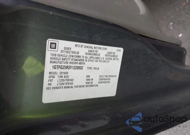 1GTFG25R3Y1228802: 42191466