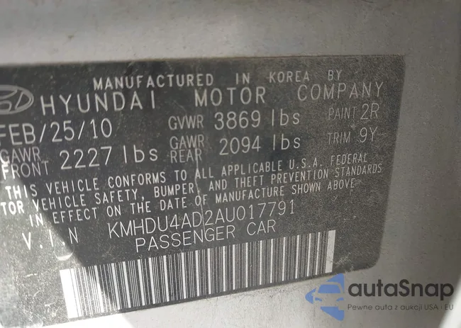 KMHDU4AD2AU017791: 42191677