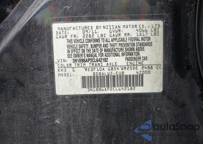 3N1BB6AP2CL642182: 42191738