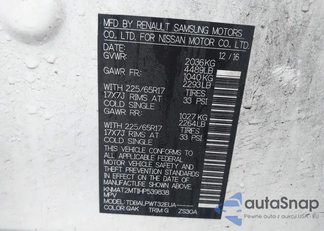 KNMAT2MT1HP539838: 42191837