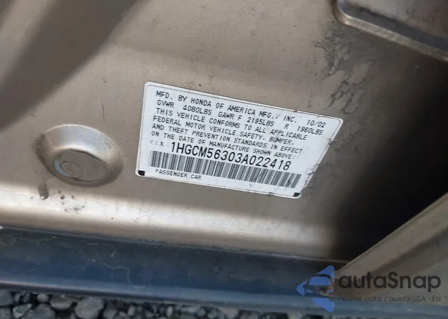 1HGCM56303A022418: 42191928