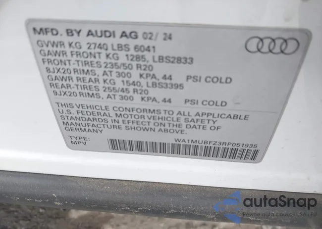 WA1MUBFZ3RP051935: 42191939