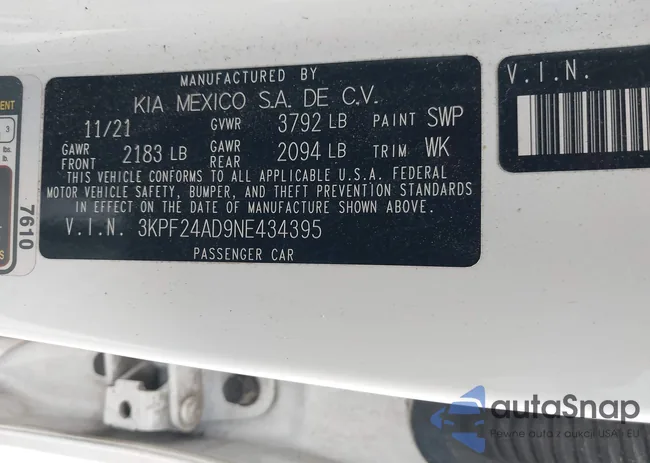 3KPF24AD9NE434395: 42191945