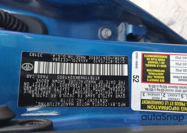 4T1B11HK9KU241905: 42191971