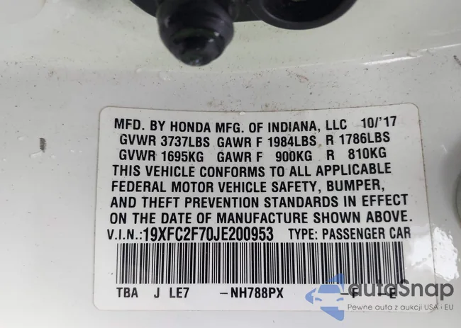 19XFC2F70JE200953: 42191976