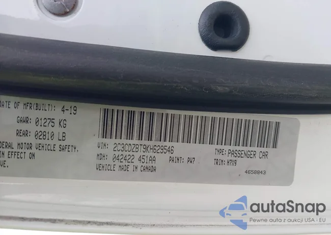 2C3CDZBT9KH629546: 42191048