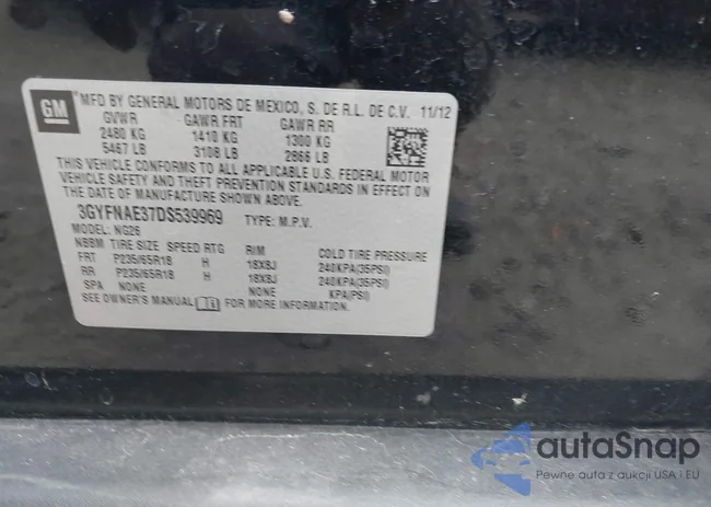 3GYFNAE37DS539969: 42191159