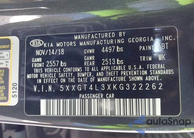 5XXGT4L3XKG322262: 42191336